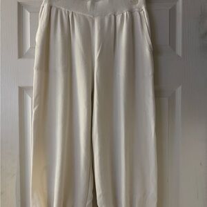 2 Pair - Cream and Tan Lounge Pants with Matching Sweater (3 piece set)